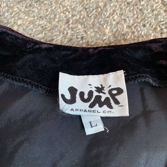 Vintage Jump Black Crushed Velvet Bolero Jacket L Large Pinup - Picture 4 of 6